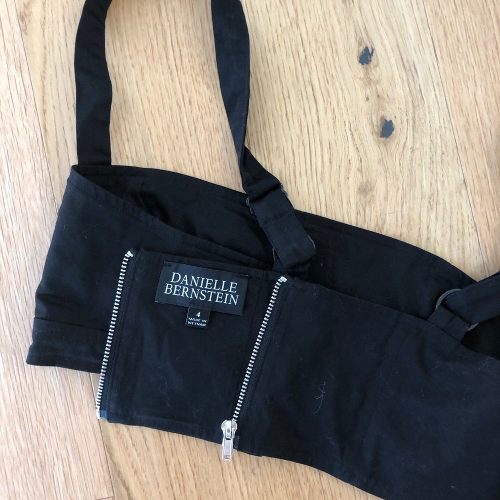 Danielle Bernstein Black Poplin Crop Top - Picture 3 of 4